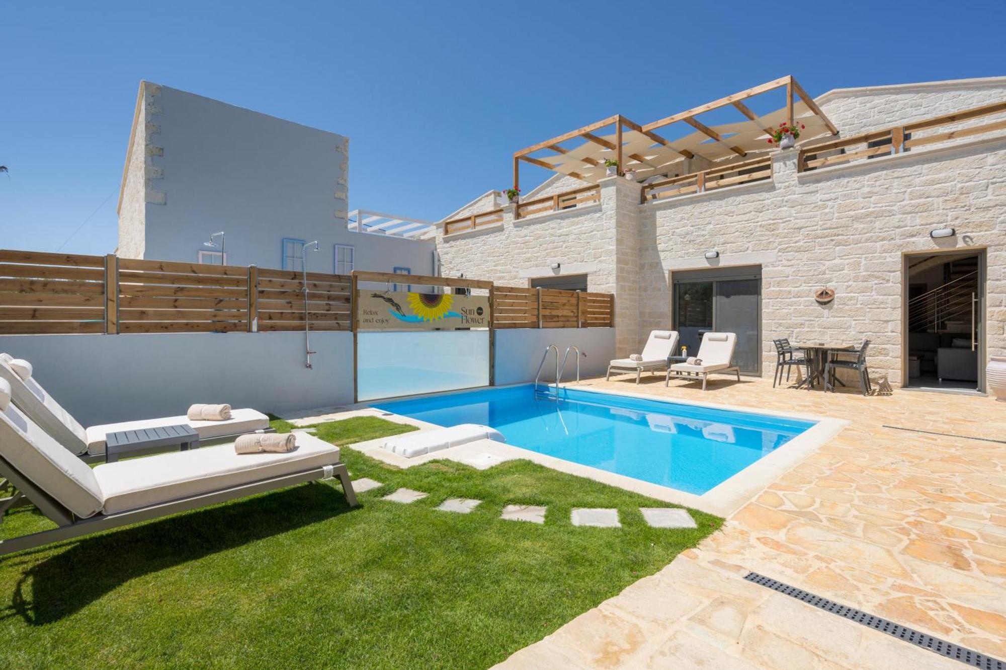 Sun Flower Villas With Sea View Agia Marina Buitenkant foto